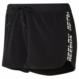 Reebok WOR Meet You There Terry Kurze Hose Damen - Schwarz - DE 364-PFH